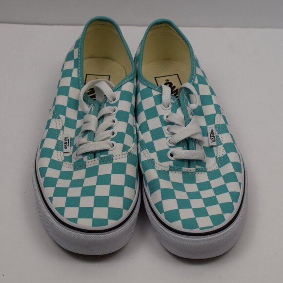 VANS Authentic Aqua Checkerboard Unisex Casual Classic Shoe Hipster Grunge - Picture 2 of 8